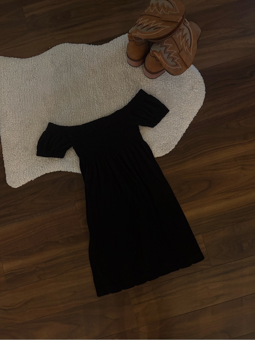 🤎BLACK OFF THE SHOUDLER MINI DRESS